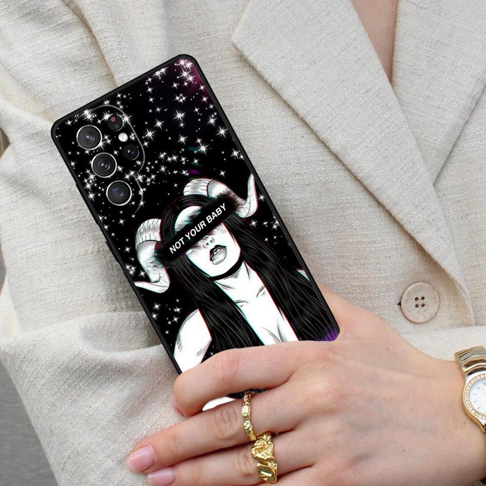 Aesthetic Devil Woman Bad Girl Cell Phone Case for Samsung Galaxy S26 Ultra S25 S24 S23 S22 S21 S20 Note10 Cover