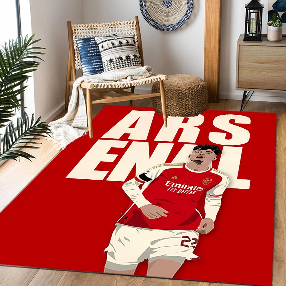 Ronaldo's Legacy In Red Themed Anti-Slip Rugs - Polyester Home Decor, Suitable for Bedrooms, Living Rooms, Doorways, Studios, and Decorations