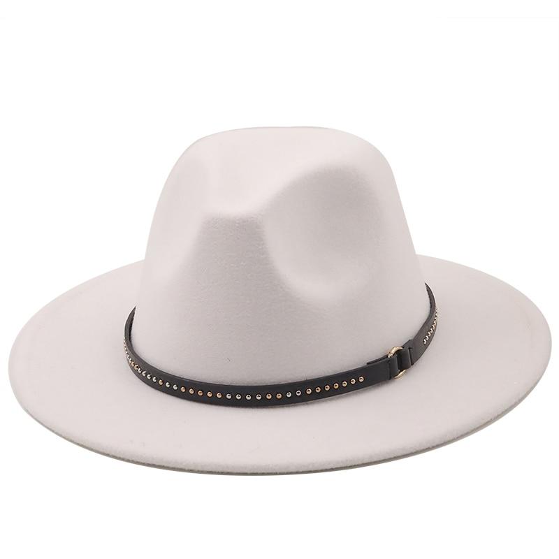 Hat Panama Solid Felt Fedoras Hat 