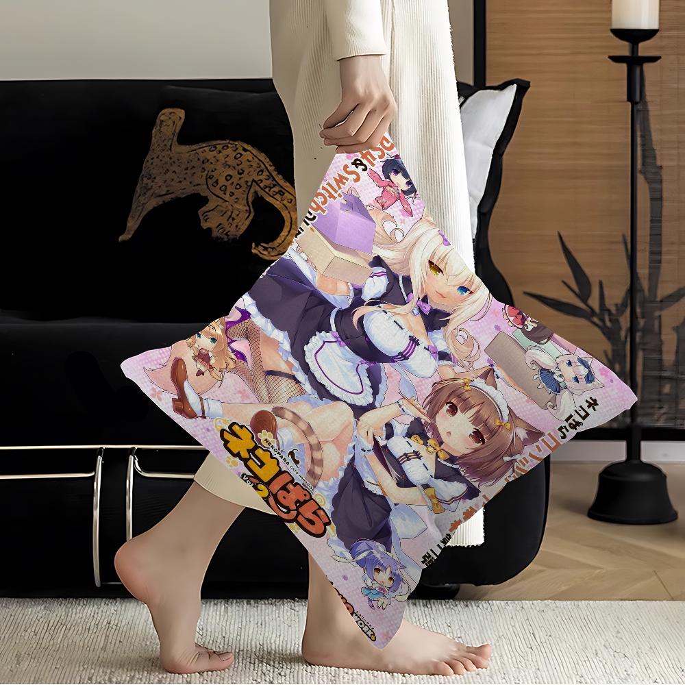 Nekopara Neko Anime Pillow Cover Design cushion Cover decor Holiday Decorati