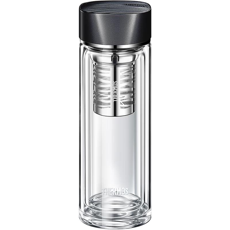 Thermos Стеклянная бутылка для чая и воды с двойными стенками и инфузером, 400 мл