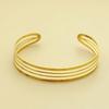 New European & American Four-Line Wide Metal Bracelet, Minimalist Copper Semi-Open Design