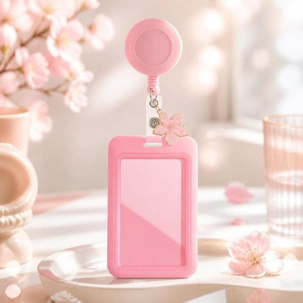 Flower Charm Photocard Holder Hanging Decoration Badge Reel Holder Office Worker