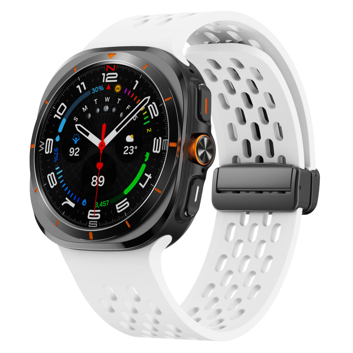 

Спортивные ремешки One Click для Samsung Galaxy Watch 7 Ultra 47 мм 2024 г., новые, без зазоров, быстросъемные, мягкие, силиконовые, дышащие, для женщин и мужчин for galaxy watch Ultra белый