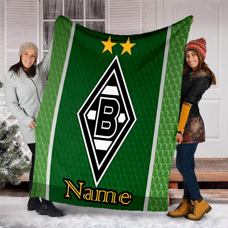 Personalized Custom Name Blanket - Borussia Mönchengladbach Print Design,Blanket for Sofa,Bed,Travel,Camping - Soft and Warm, Great Gift