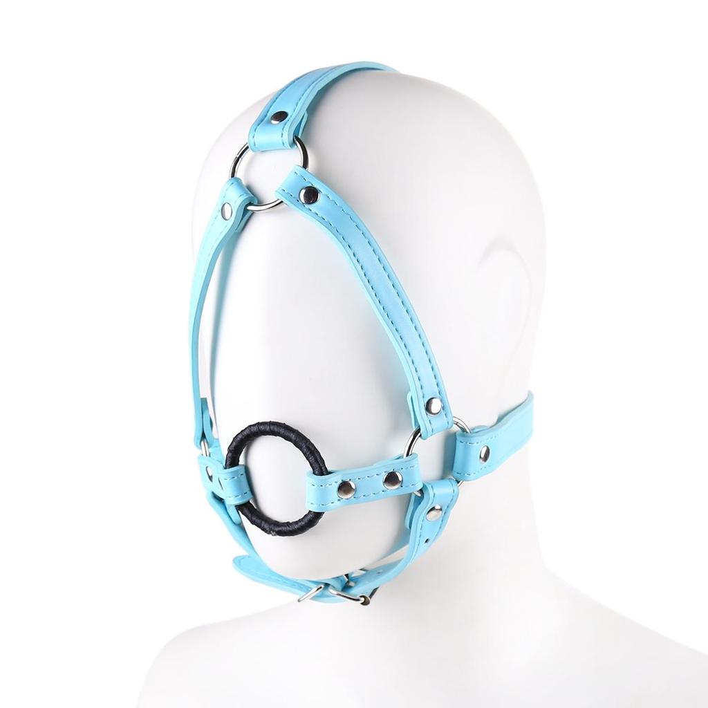 VaHppy SM-BDSM-Sexspielzeug, Gesichtsmasken, Spiele für schwule Paare, Bondage, Cosplay, Öffnung, Sabbern, Fellatio, PU-Ring, 5 cm, Produkte für Erwachsene
