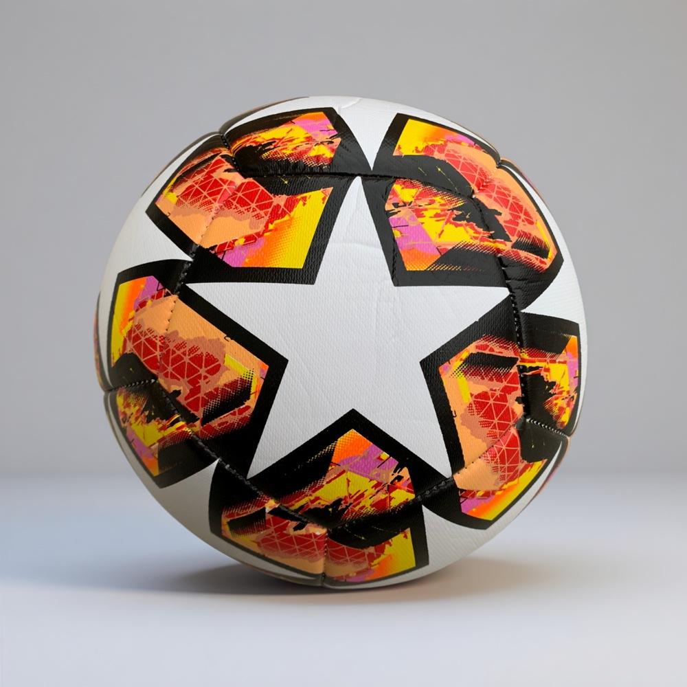Size 5 PVC Machine Stitched Soccer Ball, Training and Match Ball for World Cup, Durable Anti-Slip Machine Stitching Soccer Ball