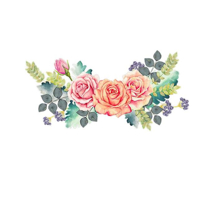 Trois Ratels Qcf4 aquarelle Bouquet fleur voiture autocollant vinyle Pvc décalcomanie pour maison chambre mur fenêtre porte réfrigérateur cuisine