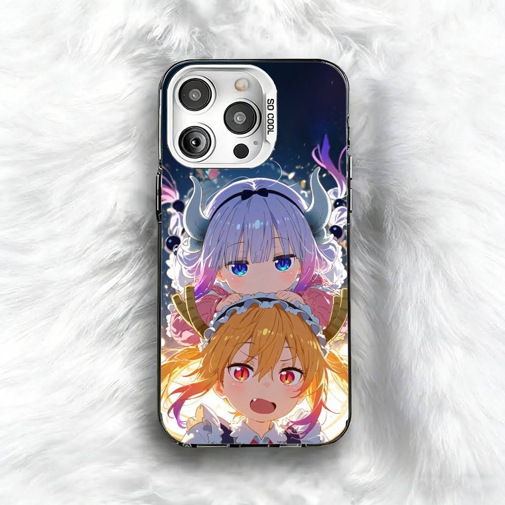 D-Dragon M-Maid K-Kanna K-Kamui Phone Case For iPhone 16 17 15 14 12 13 Pro Max Black Color Shockproof Cover