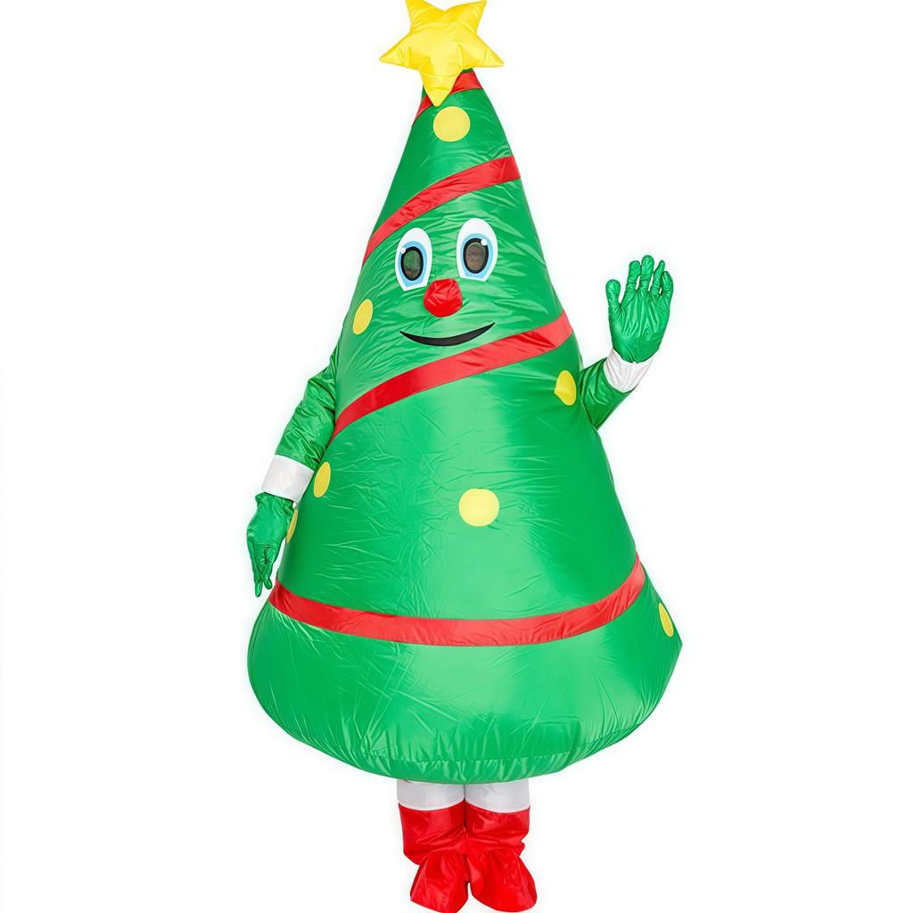 Lalapala Christmas Christmas Tree Cosplay Funny Inflatable Adult Cute Santa Costume with Inflatable Christmas Perfect for Cultural School Christmas