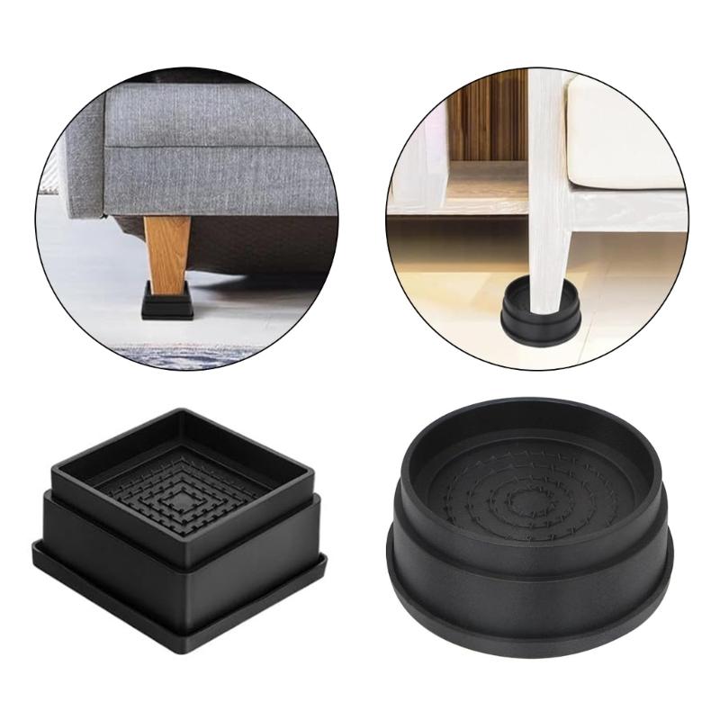 6Pcs Adjustable Bed Furniture Risers Heavy Duty Bed Lifts Risers With Rubber Pad for Couch Desk Sofa Table Enduring