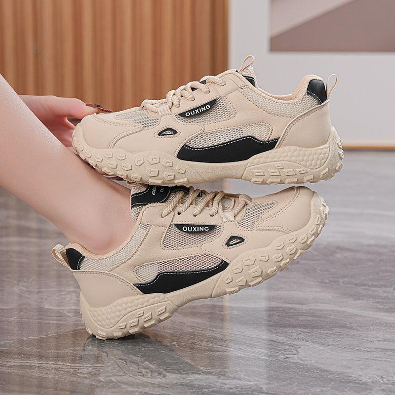 

Spring and Autumn New mesh shoes ins lace-up soft sole comfortable student sports and leisure shoes Q 35 чёрный