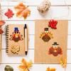 Childrens Delightful Xh100 Thanksgiving Turkey Stickers Family Puzzle Diy Craft Pack