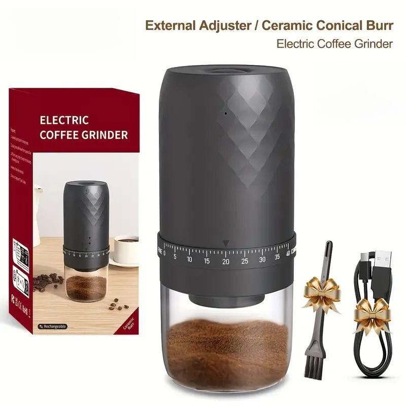 Multifunctional Powder Grinder Rechargeable Small Coffee Beans Mill Grinding Machine Portable Electric Burr Coffee Grinder