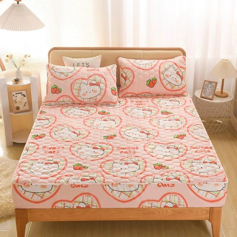 Waterproof Cartoon Elastic Fitted Sheet 160x200,Mattress Protector Cover,Mother Baby Grade,Pure Cotton Laminated Cotton Process