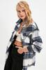 Women's Fashion Black Plaid Oversize Wide Fit Woven Jacket Shirt
