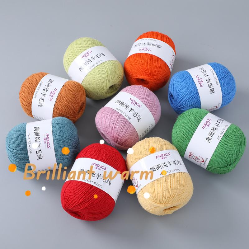 50g/roll 100% Pure Wool Yarn 2-strand Medium Coarse Yarn for Hand Crochet Scarves Sweaters Comfortable Warm Breathable Thread