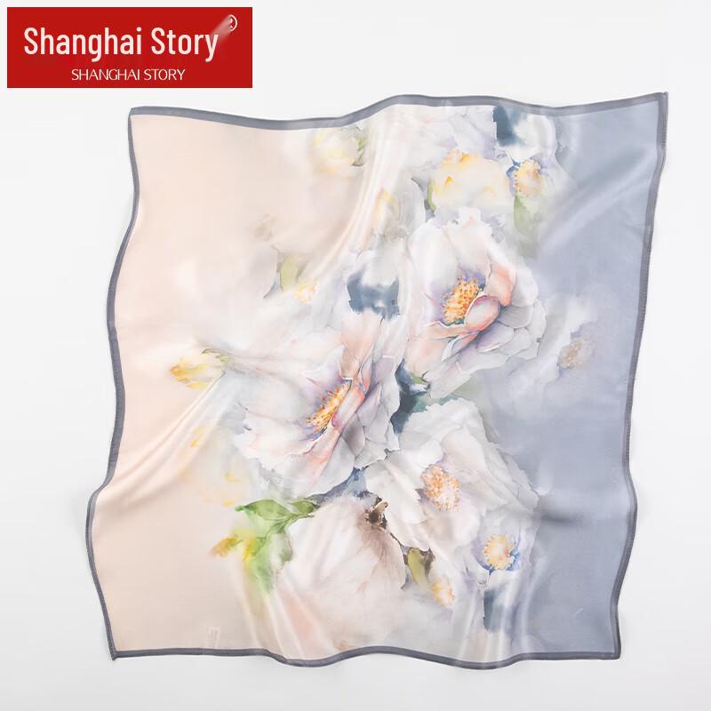 Shanghai Story 100% Mulberry Silk Small Square Scarf Gift Box