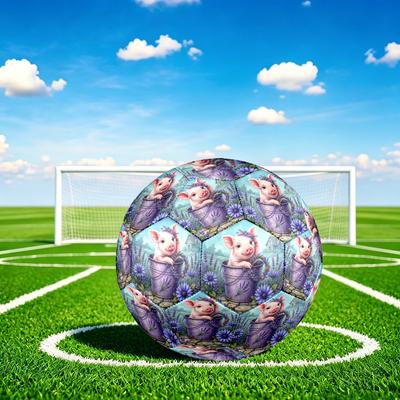 1pc Pig Lavender Bucket Durable Size 5 Soccer Ball Professional Match Training Football Indoor &Outdoor Sports Ball P60137