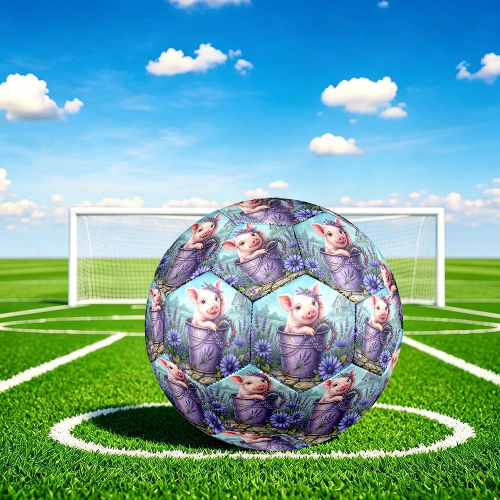 1pc Pig Lavender Bucket Durable Size 5 Soccer Ball Professional Match Training Football Indoor &Outdoor Sports Ball p60137