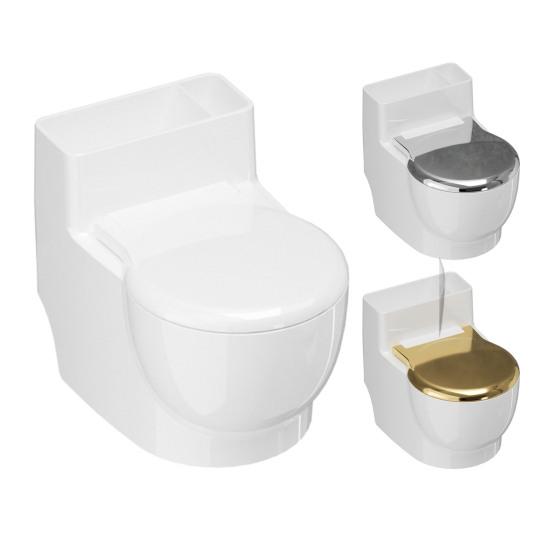 Toilet Cat Water Bowl Toilet-Shaped Funny Pet Bowl Stainless Steel Bowl Water Dispenser Hilarious Bowl Attracts Your Cat Drink More Water for Indoor