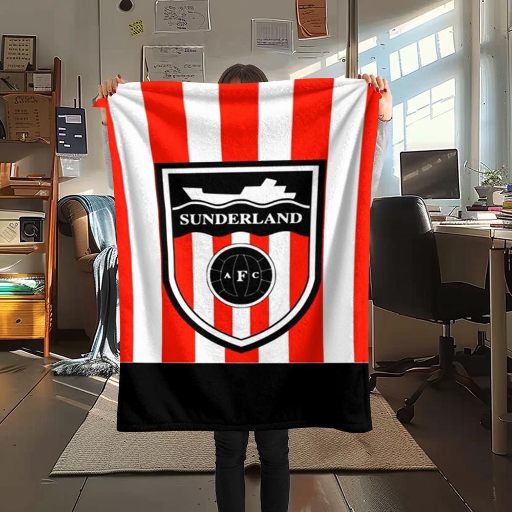1pc Sunderland Print Flannel Blanket, High quality Comfortable for All Seasons, Home Decor, Warmth and Comfort, Perfect for Christmas Gifts90