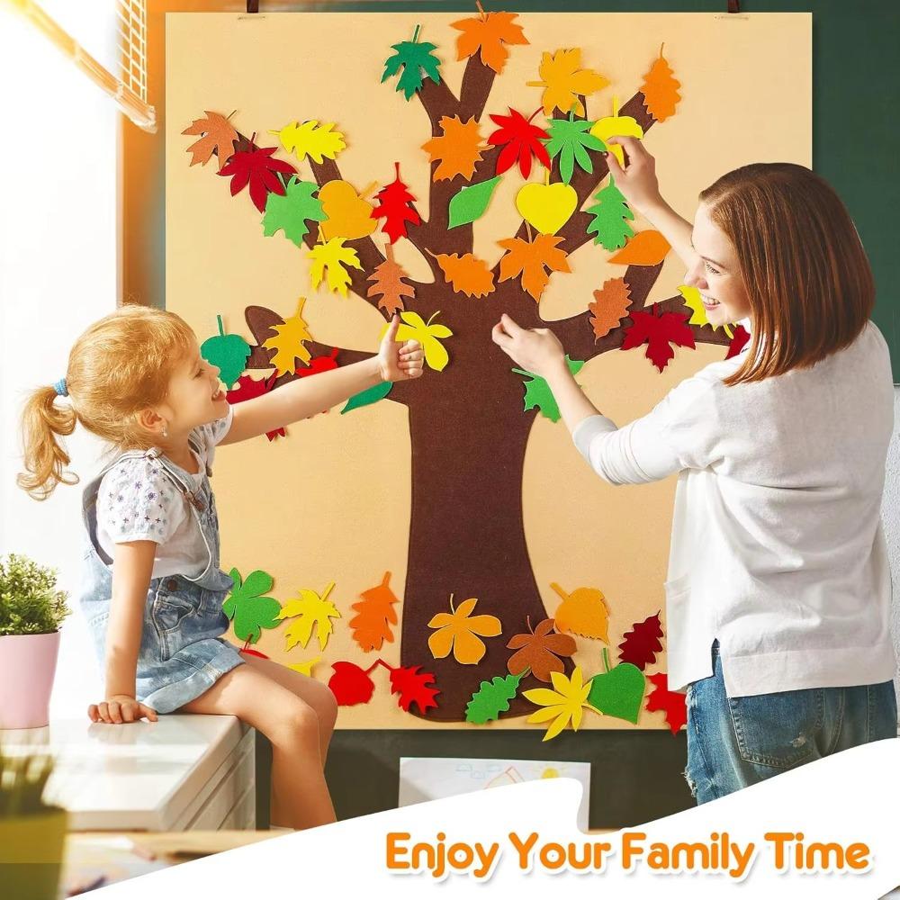 Thicken Felt Fall Tree Craft Kit Thanksgiving Education Toy New Montessori Busy Board  for Kids