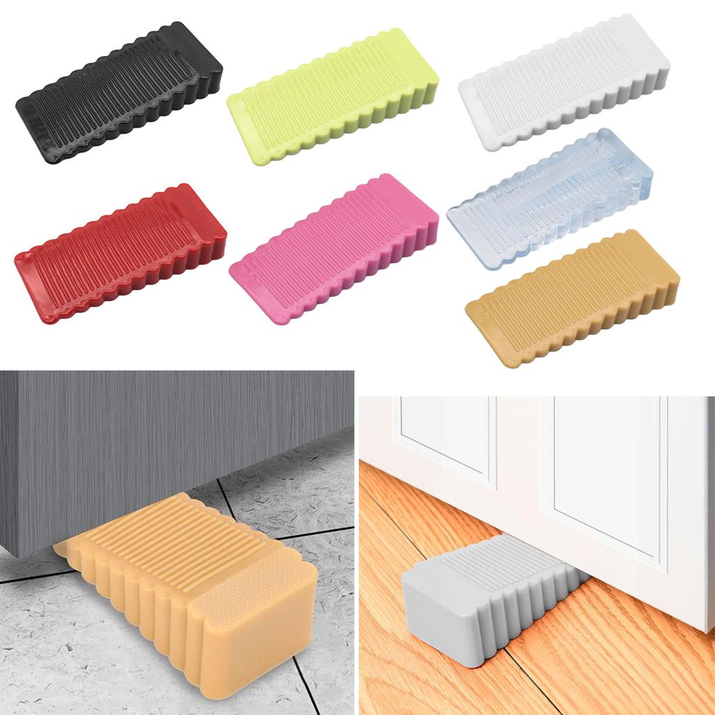 Silicone Door Stopper Reusable Shock Absorbent Block Wedge Anticollision Doorstop Home Office Door Stopper Easy to Use