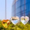 Crystal Peach Prism Suncatcher Prism Heart Shaped Hanging Pendant Decorative Rainbow Maker Window Home Office Garden Decoration