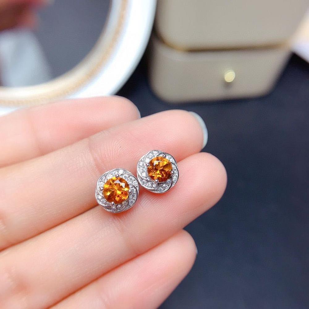 

Fashion Champagne Morganite Earrings for Women Plated with Platinum Like Natural Yellow Crystal Jewelry