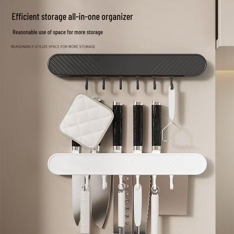 Wandmontierter Multifunktionaler Messerhalter & Aufbewahrungsregal mit Haken