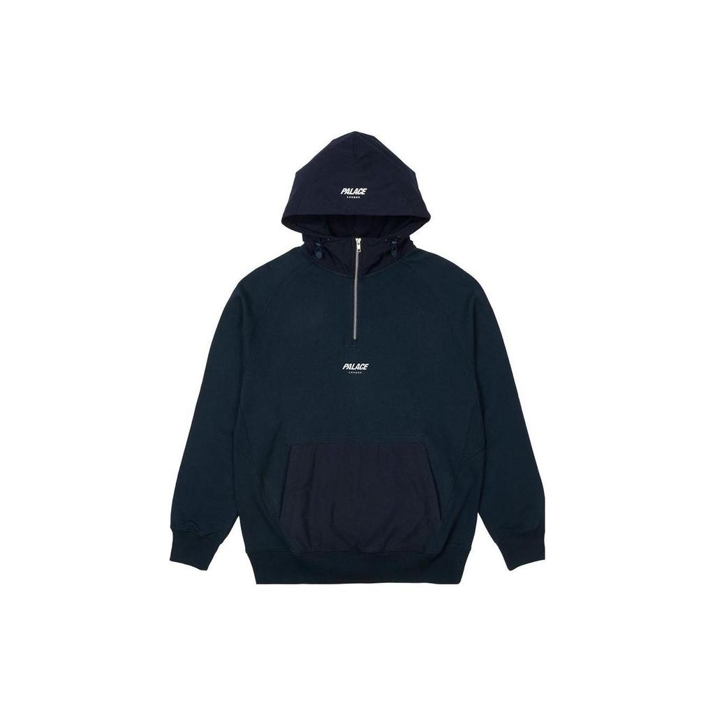 Palace 1/4 Zip Cotton Panel Navy Men Tops Blue P23CS013