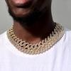 8mm Luxury Cuban Link Necklace for Men Women, Gold Silver Color Iced Out Rhinestone Chain, Hip Hop Bling Street Jewelry Gift