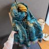 Autumn/Winter Warm Scarf 185*65cm Tassel Shawl New Women's Imitation Cashmere Thickened Warps Coldproof Windproof Blanket