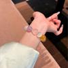 Mountain Flower Natural Crystal Beaded Bracelet Large Size Amethyst White Azeztulite Pink Jewelry Women