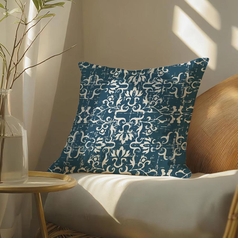 Vintage Washed Style Pattern Cushion Cover Soft Short Plush Pillow Cover Smooth Cozy Texture Aesthetic Cushion Case Home Decor