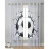 Fußball Sport Fußball Gardinen für Wohnzimmer Dekoration Fenster Vorhänge für Küche Tüll Voile Organza Vorhänge