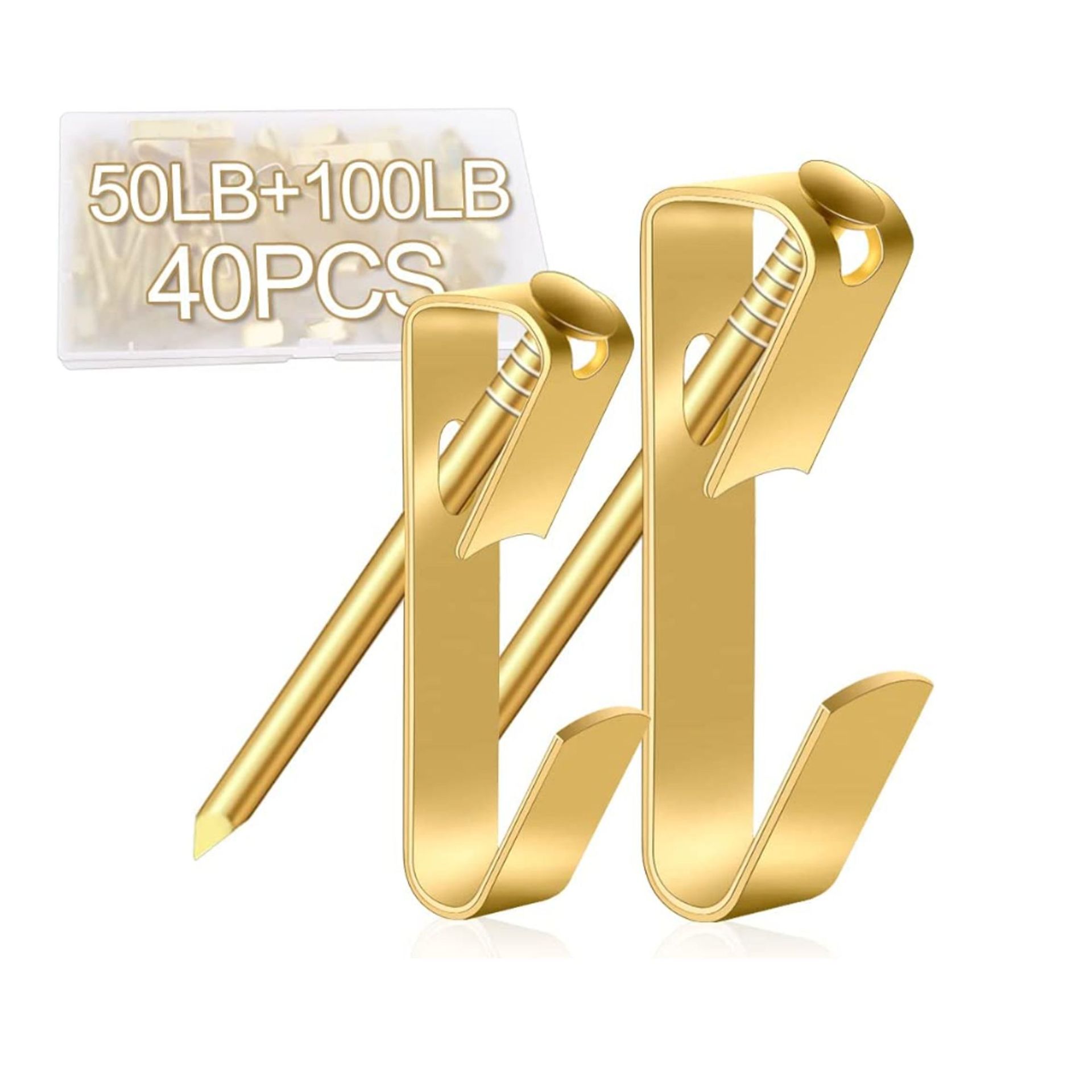 

4 шт. Крючки для фоторамок с гвоздями, Креативные настенные вешалки для картин, Металлические крючки без следов для дома One Size золотой