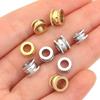 10-20pcs/lot Stainless Steel Spacer Beads Big Hole Loose Beads Fit 4 5mm Round Leather Cord DIY Bracelet Necklace Jewelry Making