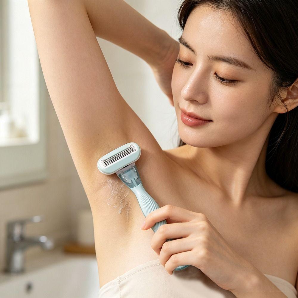 5-Blades Lady Shaver Plastic Epilator Portable Hair Removal Tool Private Body