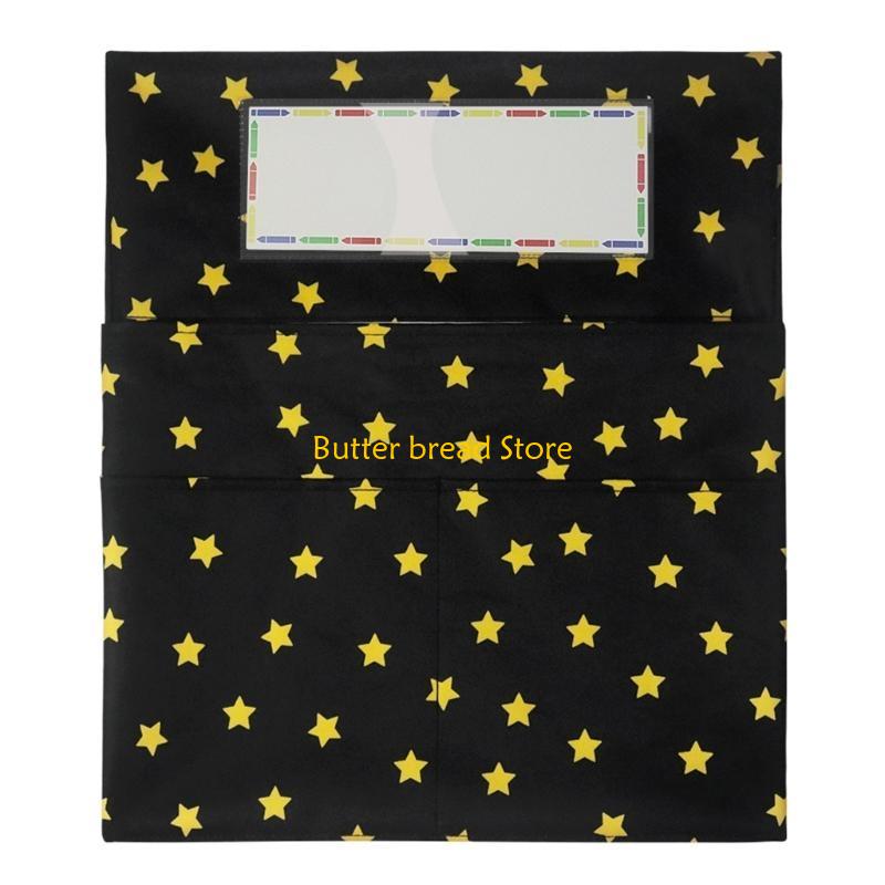 W89C Chair Pocket Back of Chair Back Storage with Label Slot for Classrooms чёрный