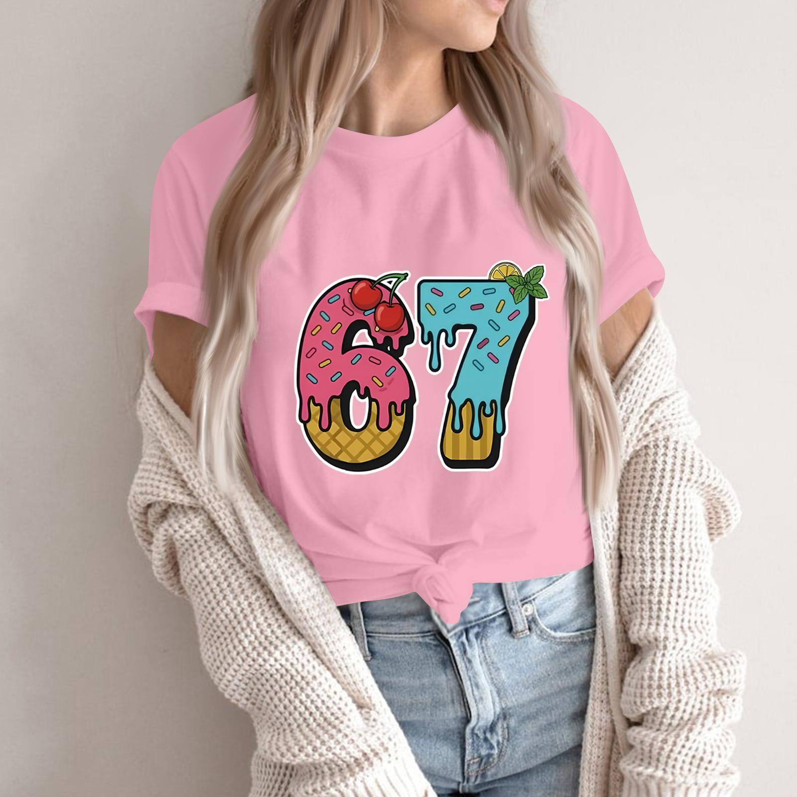 

Женская модная повседневная футболка с коротким рукавом и принтом, топ с круглым вырезом XL