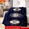 [Soft Polyester Flannel Blanket] Soft Polyester Flannel Evil Eyes Geometric Pattern Blanket Machine Washable Custom blankets