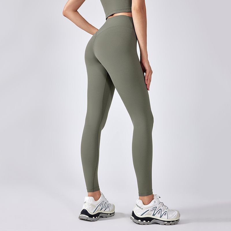 Nude Feel Quick-Drying Yoga Pants Outer Wear Leggings Tight Pilates Running Fitness Pants Women High Waist Peach Buttock Lifting