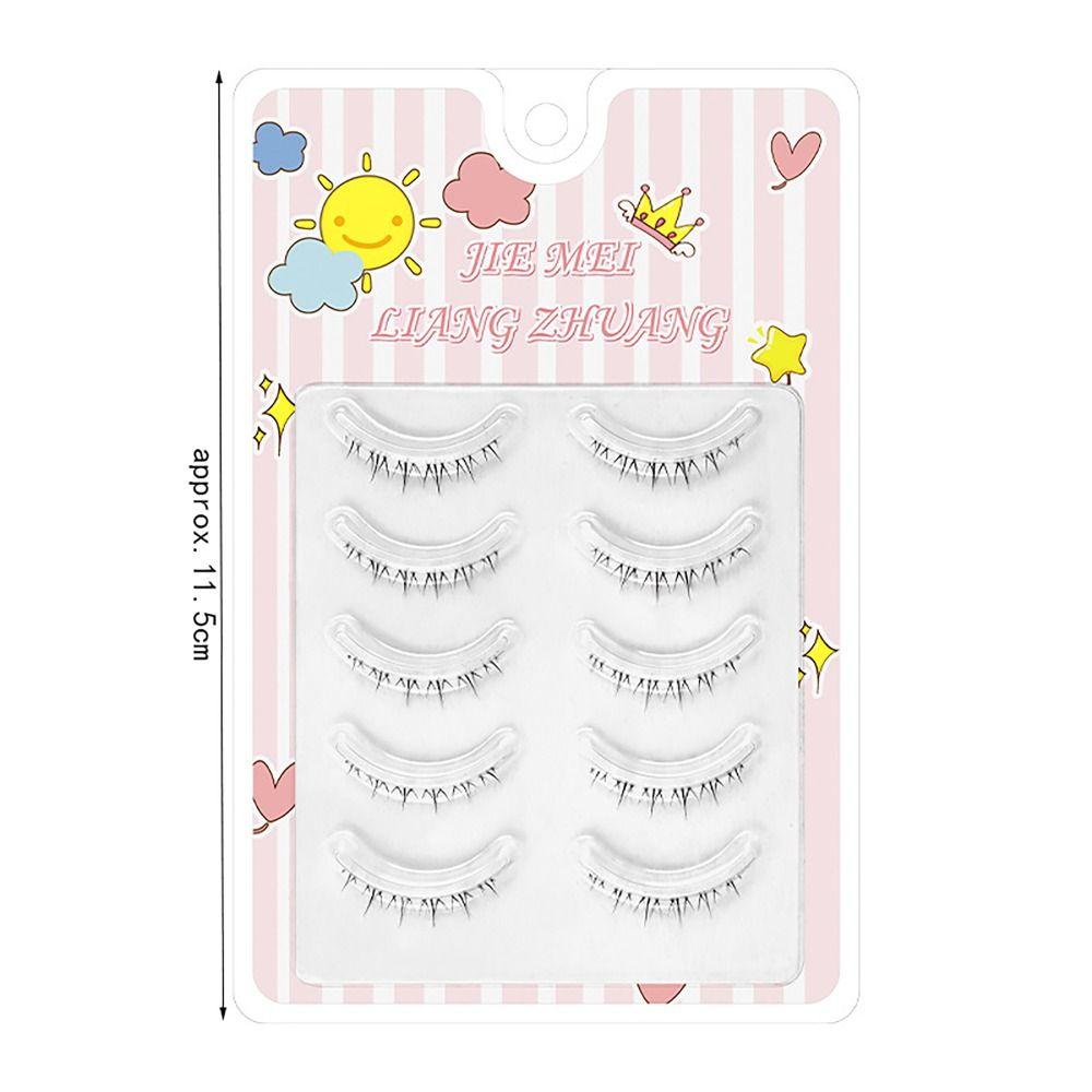 5PAIRS Transparent Stems Eyelash Extension Small Devil Eye Makup Tool One-piece Fake Lashes Beauty