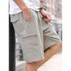 Pantaloncini da uomo in cotone traspirante tinta unita con coulisse in vita e tasche con cerniera, abbigliamento casual estivo