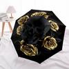 1PC Skull Roses Automatic Open/close Umbrella with 8-Rib Structure for Women/Men, All-Season Use - Travel Essential, Stylish Accessory, Highquality Fa