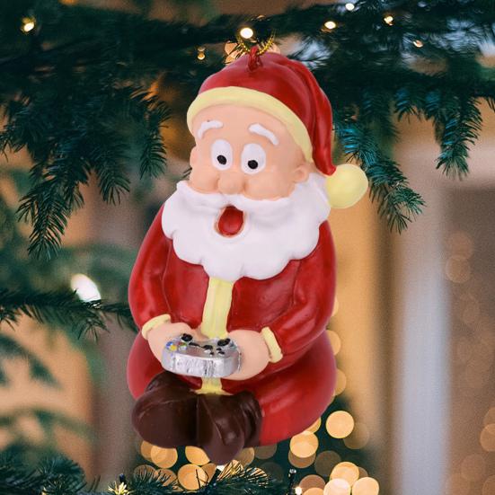 Yousheng Santa Butt Ornament Funny Resin Santa Claus Christmas Ornament Naughty Christmas Tree Hanging Decoration for Holiday Tree Home Decor