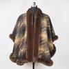 Cloak Shawl Versatile Loose Hair Collar Plaid Cloak Woolen Jacket Female 1181 #