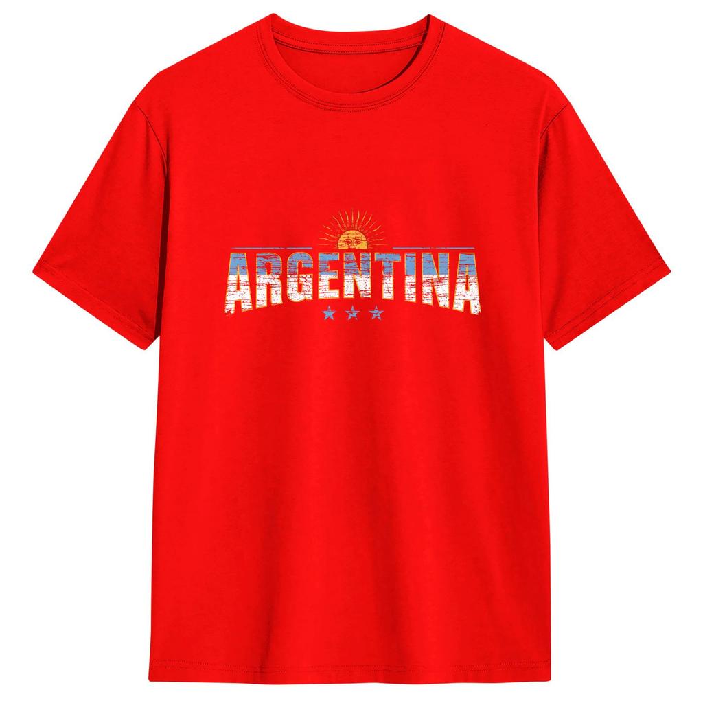 Unisex Tshirts Argentina Flag Creative Cotton Tee Shirt Short Sleeve T Shirt Crew Neck Clothes Plus Size